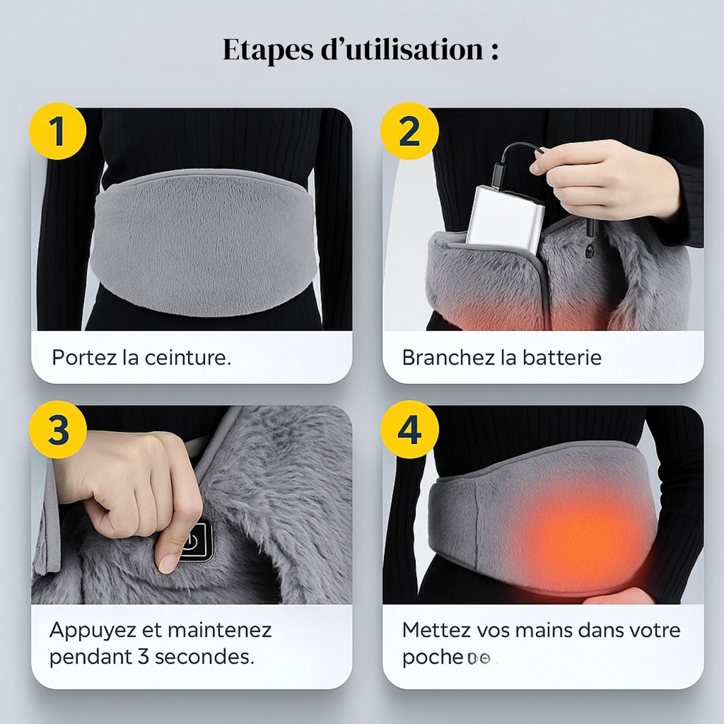 ChaleurDouce – Ceinture Chauffante Abdominale
