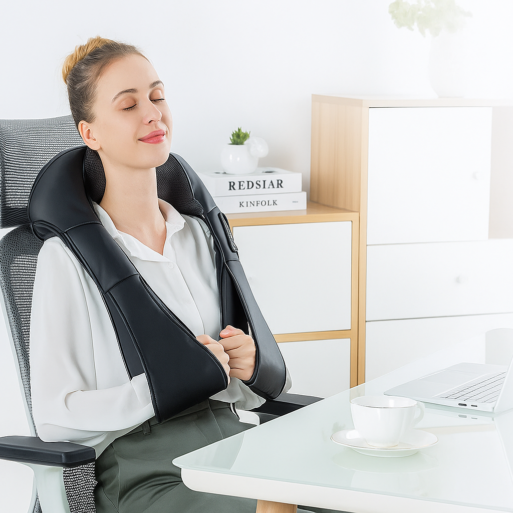 Relaxnuque 4 en 1 - Masseur Chauffant Cervical & Dos