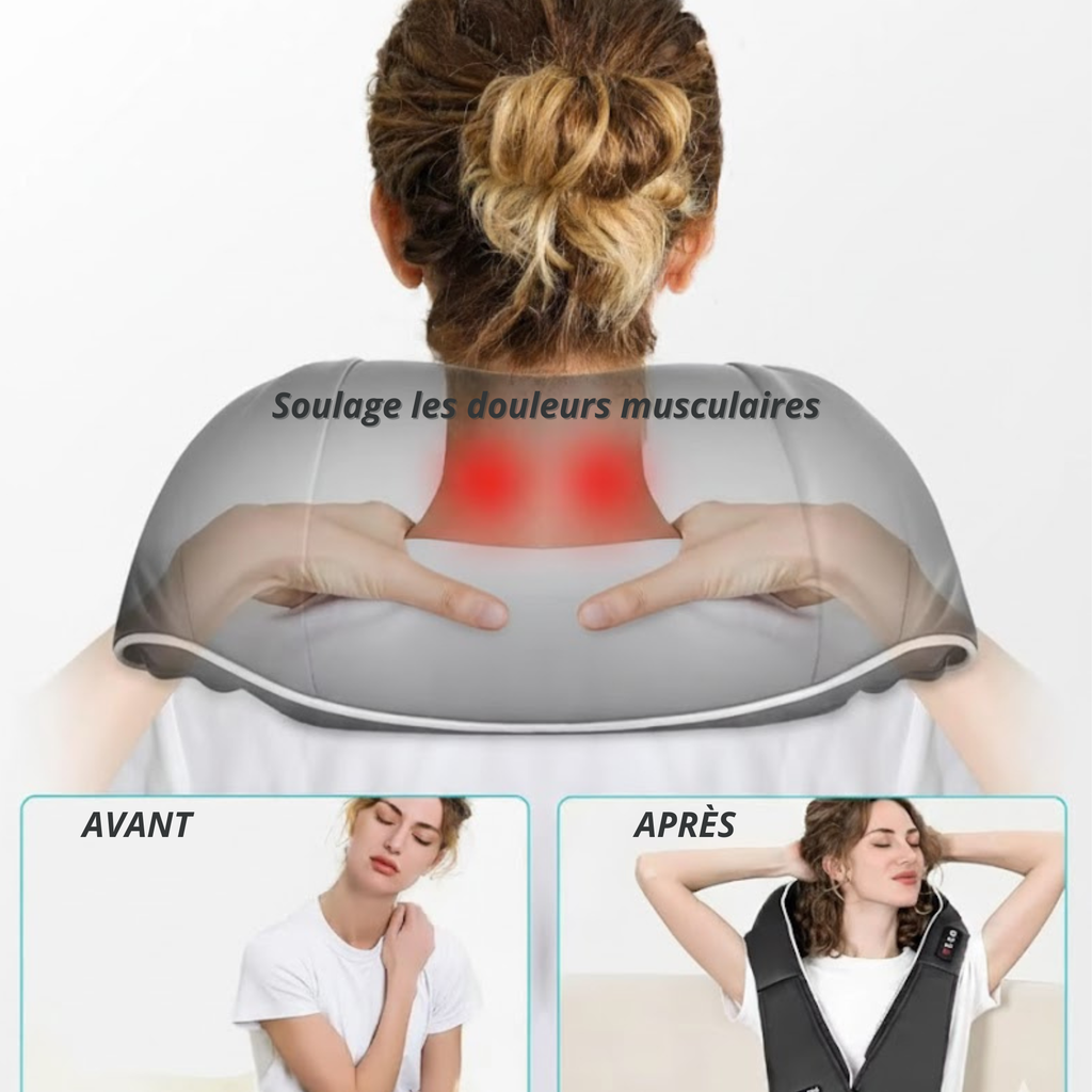 Relaxnuque 4 en 1 - Masseur Chauffant Cervical & Dos