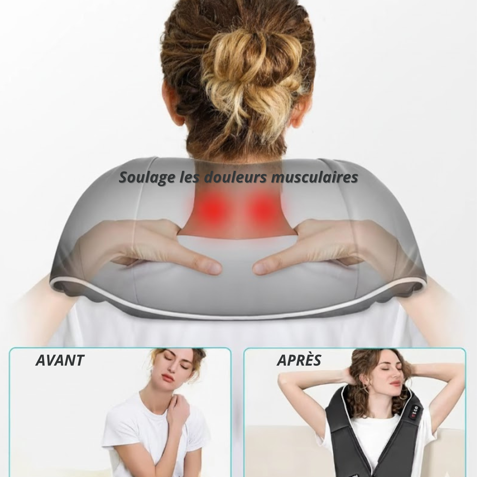 Relaxnuque 4 en 1 - Masseur Chauffant Cervical & Dos