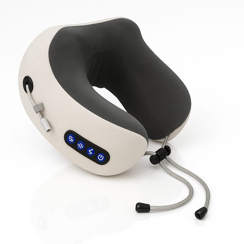 Relaxcou –  Coussin de Voyage Massant Chauffant à Mémoire de Forme
