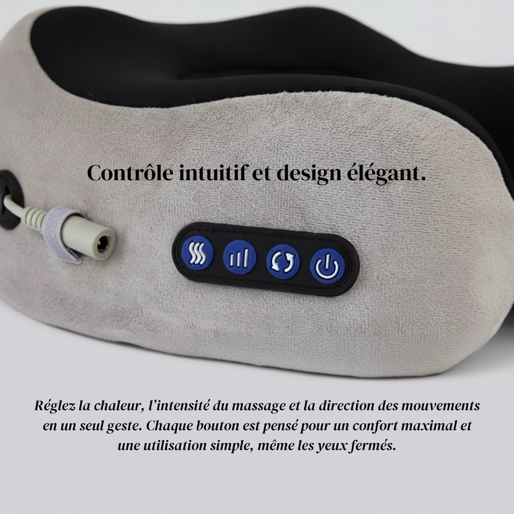 Relaxcou – Oreiller Massant Chauffant à Mémoire de Forme