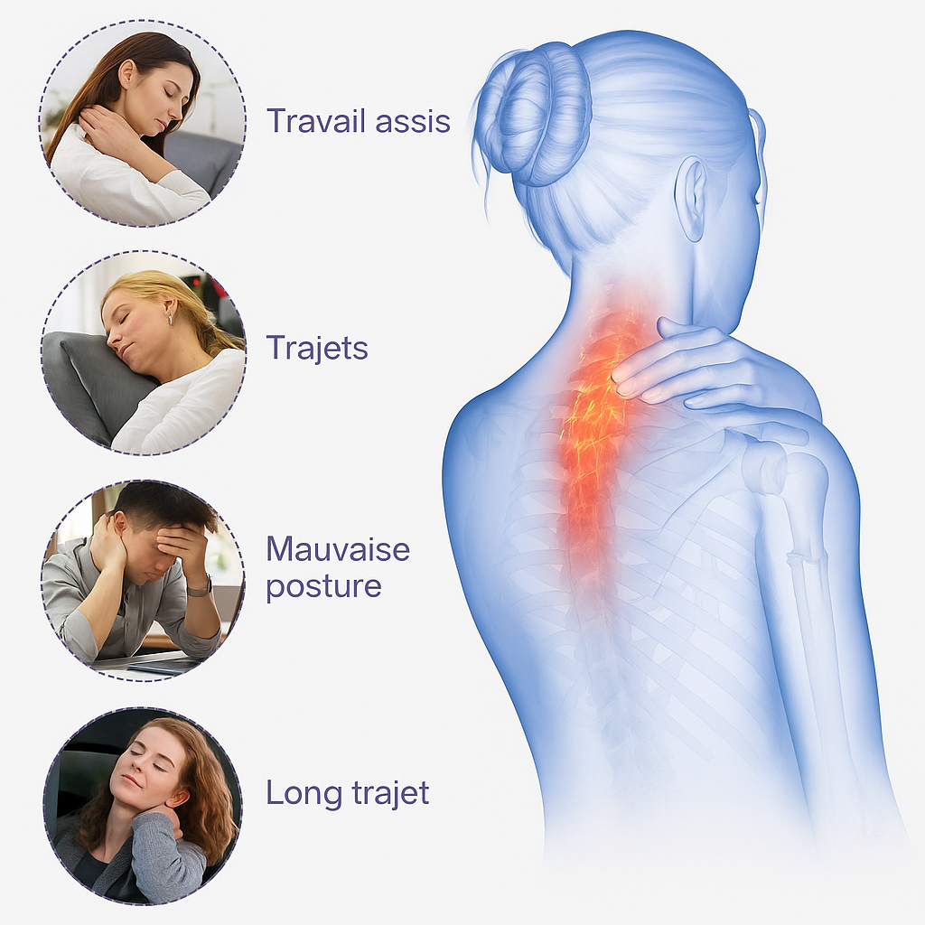 DouxRepos – Oreiller de Voyage à Mémoire de Forme