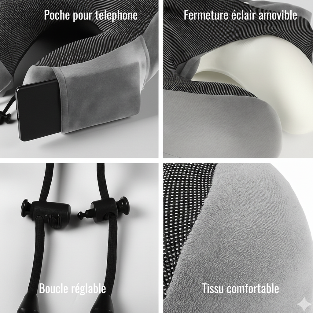 DouxRepos – Oreiller de Voyage à Mémoire de Forme